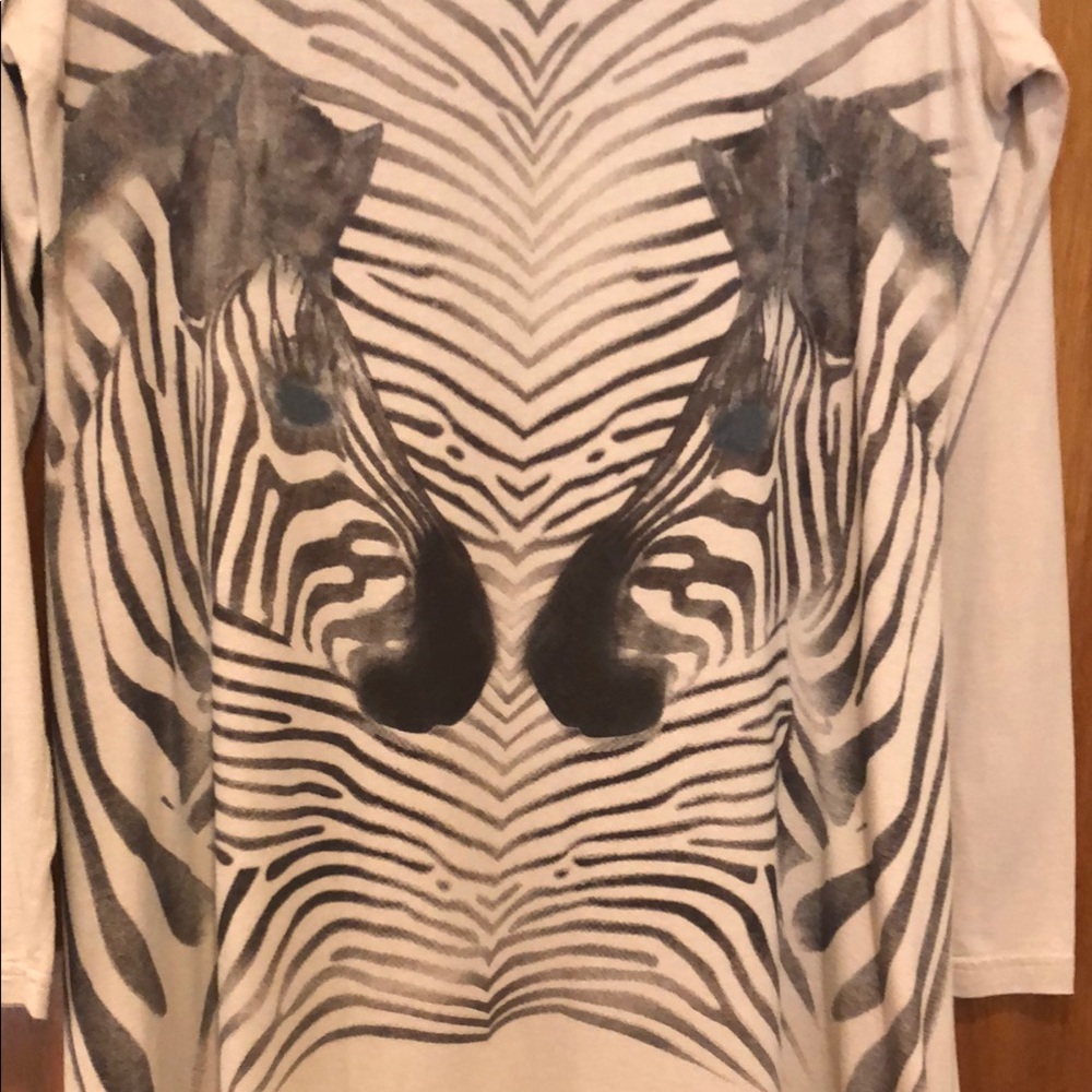 Vintage DG2 by Diane Gilman Tunic – Mirrored Zebras - Excellent Condition